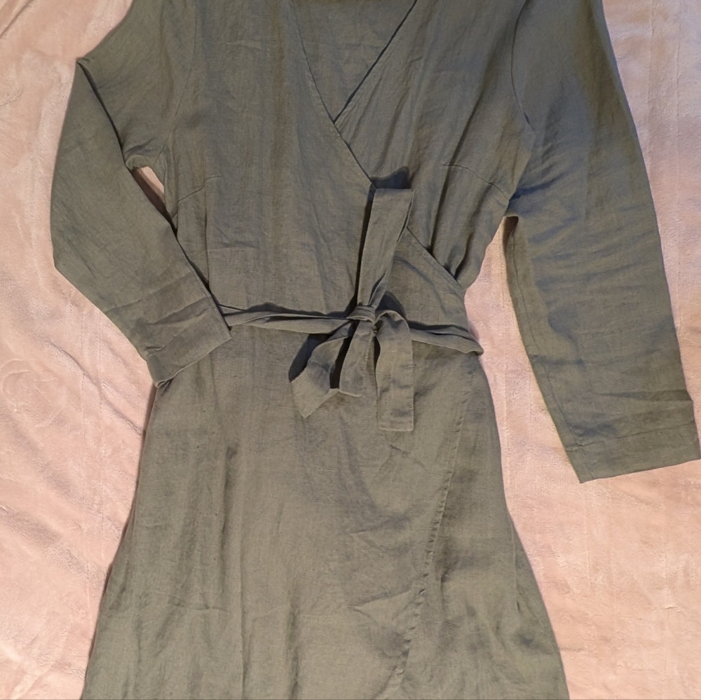 LinenFox Rosemary Linen Wrap Dress - Picture 4 of 6